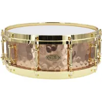 WorldMax BZH-5014DHBR - Hammered Bronze Shell Series 14" x 5" Snare Drum - Die Cast Hoops