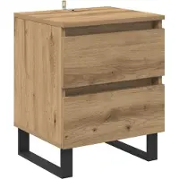 vidaXL - Nachtkastje - Artisan - Eiken - 40 - x - 35 - x - 50 - cm - Bewerkt - hout