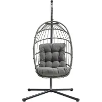 Monster Rotan Hangstoel - Grijs