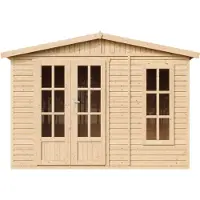 Timbela Tuinhuis, hout, 6 m² - Afmetingen: 232 x 332 x 222 cm - Houten tuinhuis/schuur - Houten tuinstudio - Kantoor in de tuin - M334FB