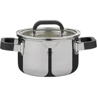 Spring Groentepotten, Pan + steelpan, Zilver, Zwart