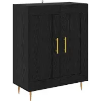 vidaXL Highboard Zwart Eiken 69,5 x 34 x 180 cm Bewerkt hout