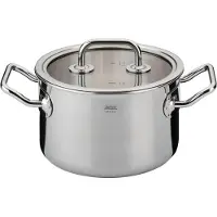 Spring BRIGADE BASIC 16 cm 2,0 liter vleespot met glazen deksel INDUCTIE, Pan + steelpan