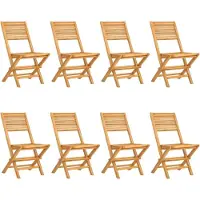 vidaXL Tuinstoelen inklapbaar 8 st 47x62x90 cm massief teakhout