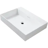 Aloni Wonda Square wastafel – 1 wasbak – zonder kraangat – kunstmarmer – 80 cm – mat wit