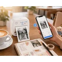 Picoo mini bluetooth thermische printer met 14 rollen – Draadloze sticker- en Labelprinter voor Foto’s, Notities, Studie, Organisatie & DIY