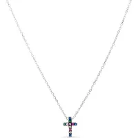Luxenter Sterling Zilver 925 collier met Veelkleurige Zirkonia gerhodineerd - Sharra