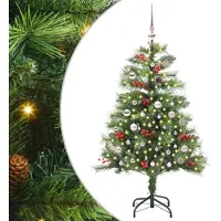 vidaXL Kunstkerstboom 150 LED's Warmwit PVC en Metalen Groen