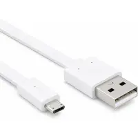 Nedis USB A naar Micro USB kabel | 1 meter | USB 2.0 (100% koper, Plat, Wit)