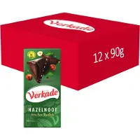 Verkade - Chocolade Reep - Extra Puur Hazelnoot - 12 x 90 gram