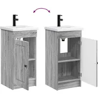 vidaXL Badkamer Vanity met Wastafel Grijs Sonoma 42 x 40 x 84,5 cm
