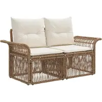 vidaXL Tuinbank Set 13 st Beige en Crème Wit poly rattan