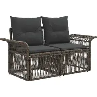 vidaXL Tuinbank Set 9 st Grijs poly rattan
