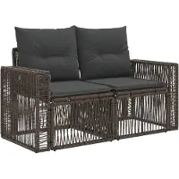 vidaXL Tuinbank Set 10 pcs Grijs en Donkergrijs poly rattan