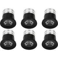 Velvalux LED Veranda Spot Verlichting 6 Pack - - 3W - Natuurlijk Wit 4000K - Inbouw - Rond - Mat Zwart - Aluminium - Ø31mm