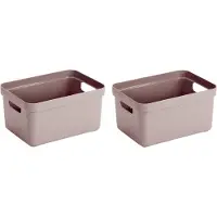 Sunware Opbergbox Sigma - 6x - kunststof - roze - 5 liter - Opbergbakken/opbergers - 25,2 x 18 x 12,2 cm
