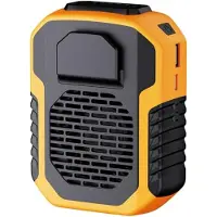 VHV - Tailleventilator met clip - 6000mAh USB oplaadbaar, 6200RPM oranje model met powerbankfunctie voor werk en camping
