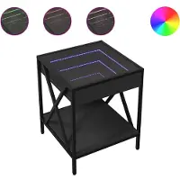 vidaXL Salontafel met Infinity-LED, zwart, 40x40x49 cm