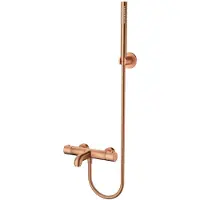 Aloni thermostatische bad/douchekraan geborsteld koper