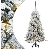 vidaXL Kunstmatige Hinged Kerstboom met 150 LED Wit 120 cm PE en PVC
