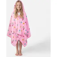 Spokey TUCAN Hooded Poncho Strandlaken - Roze - Badcape van 70x175 cm - Voor meisjes
