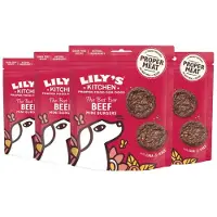 Lily's Kitchen 4x Hondsnack Mini Burgers Rund 70 gr