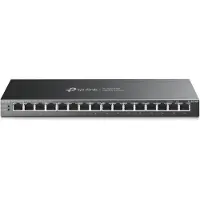 TP-LINK 16-poorts Gigabit PoE-switch, 120W, voor gebruik op een bureau, zonder ventilator, met groot bereik