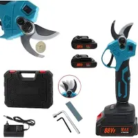 Traumheim Snoerloze tuinschaar, elektrische tuinschaar, snijdiameter 0-30 mm, geavanceerd digitaal display, met 2 oplaadbare batterijen, 21 V tuinschaar, snoeischaar