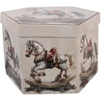 Clayre & Eef Kerstbal Set van 14 Overig 8x8x8 cm Wit Kunststof Kerstballen