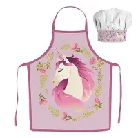 Procos Unicorn Kinder Keukenset – 2-delig – Schort & Koksmuts – 100% Polyester – Keukenspeelgoed – Cadeau Meisje 3-8 Jaar