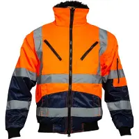 Oxxa Agatha 0962 pilotjack fluo oranje/marineblauw maat XL