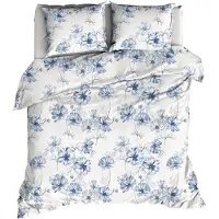 Romanette Dekbedovertrek Filippa Blauw Katoen-240 x 200 / 220 cm | Lits-Jumeaux