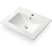 Akord Inbouw Wastafel NORDIS 61 cm / Keramische Waskom / Glans Wit