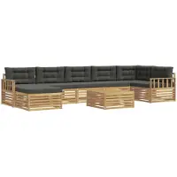 vidaXL Buiten bank set 8 st Wit en antracietkleurig
