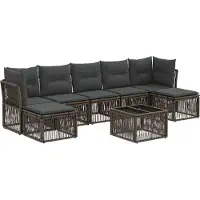 vidaXL Tuinbank Set 8 st Grijs poly rattan