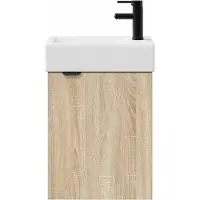 vidaXL Badkamermeubel met kraan Sonoma Eiken 45,5 x 22,5 x 84 cm