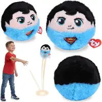 Marvel TY MARVEL SuperMan Knuffelbal, stuiterend knuffeltje, BEANIE BOUNCERS, behendigheidsspeelgoed voor kinderen 10 cm
