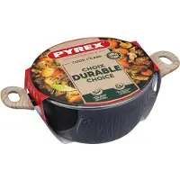 Pyrex Braadpan met deksel - - Cook & Care - 24 cm - Anti-aanbaklaag - Geschikt voor inductie - PFAS-vrij