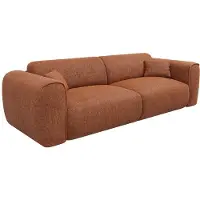 Vente-unique Vierzitsslaapbank express in getextureerde terracotta stof - Slaapoppervlak 160 cm - Matras 13 cm traagschuim POGNIA