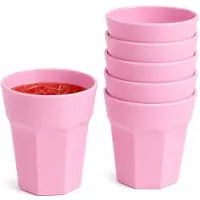 PlasticForte onbreekbaar drinkglas - 12x - kunststof - roze - 360 ml - drinkglazen - lichtgewicht - 9 x 10 cm - stapelbaar