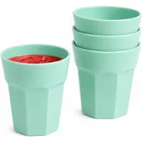 PlasticForte onbreekbaar drinkglas - 4x - kunststof - mintgroen - 360 ml - drinkglazen - lichtgewicht - 9 x 10 cm - stapelbaar
