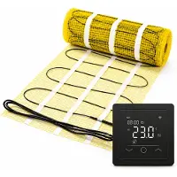 Pro-mat 3 m², Kleur thermostaat: Wit - Pro-series Complete set, 150 watt per m², met wifi thermostaat passend in de meeste afdekraampjes - vloerverwarming matten - vloerverwarming matten
