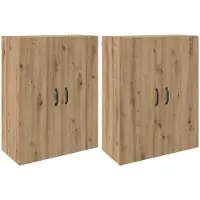 vidaXL Wandkast 2 st Artisan Eiken 69,5 x 34 x 90 cm Bewerkt hout