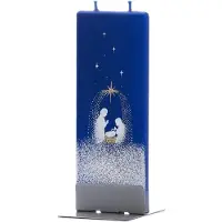 Flatyz Kerstavond in Bethlehem - De geboorte in de Kerststal | platte kaars – uniek handbeschilderd kerst cadeau