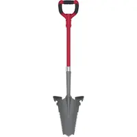 Easymaxx spadezaag met wortelzaag | Spade- en wortelzaag grijs-rood – krachtbesparend en ergonomisch gevormd | Spadezaag 114 cm inclusief opstaprand voor de voeten | Tuiniererspade met V-vormig blad