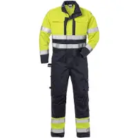 Fristads Flame high vis overall klasse 3 8084 FLAM Hi-Vis geel/marineblauw maat XL heren