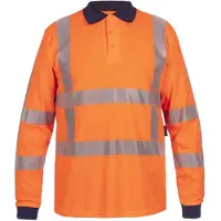 Hydrowear Polo Lange Mouwen Trinidad Fluor Oranje maat M heren