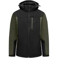 FHB Jannik Softshell-Jack Olijfgroen-Zwart maat 3XL heren
