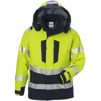 Fristads Flamestat high vis GORE PYRAD shelljack klasse 3 4095 GXE Hi-Vis geel/marineblauw maat M heren