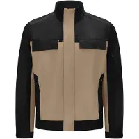 FHB Ernst Werkjack Twill Beige-Zwart maat M heren